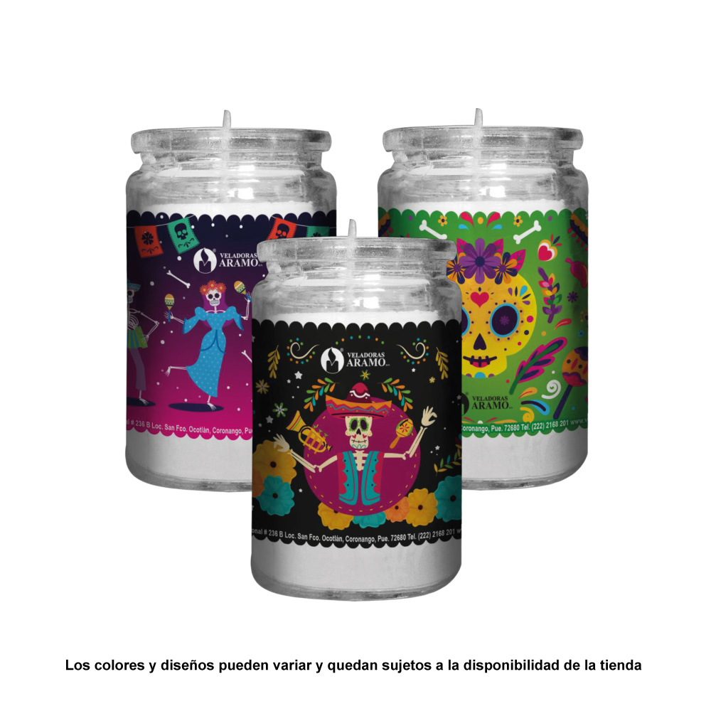 Veladora Aramo Vaso Mini Muertos 1 pz
