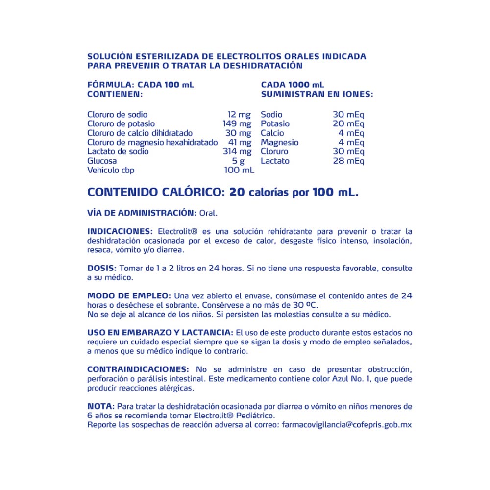 Suero Rehidratante Electrolit Mora Azul 1 L