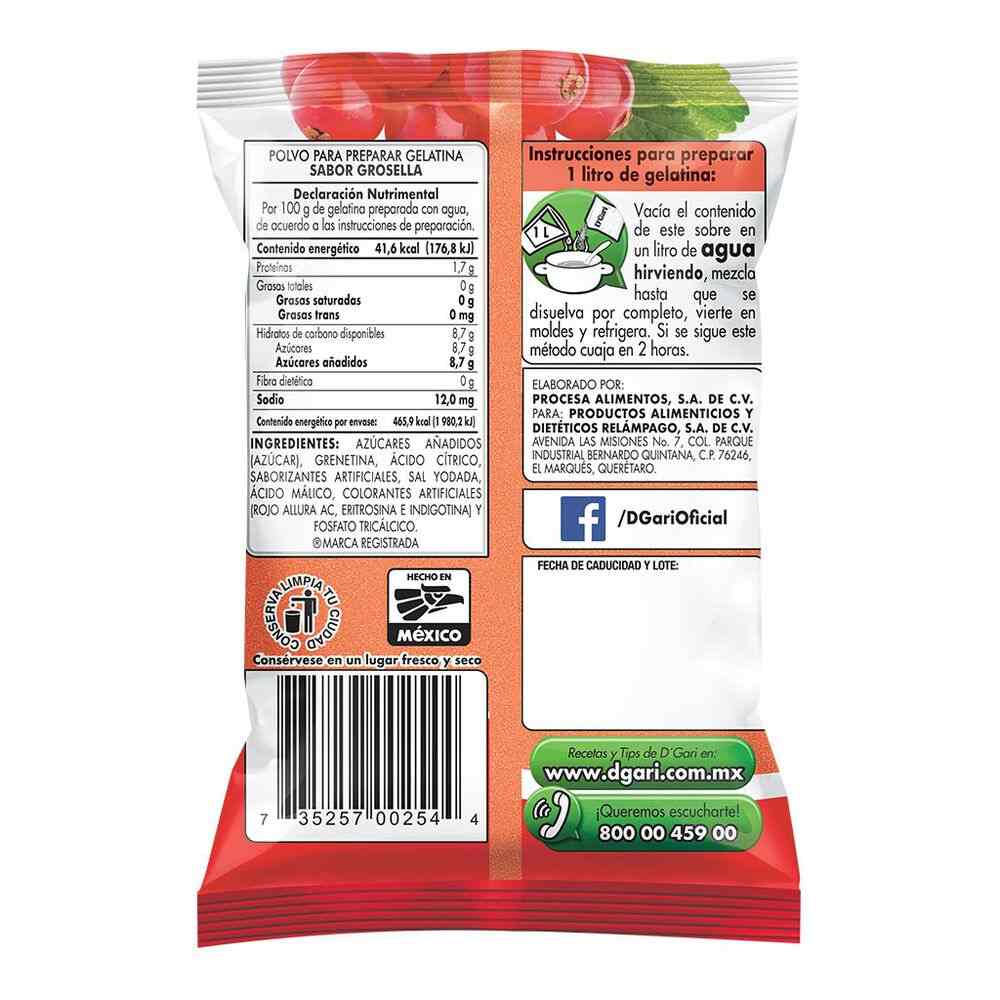 Dgari Gelat Grosella 50/120 Gr @