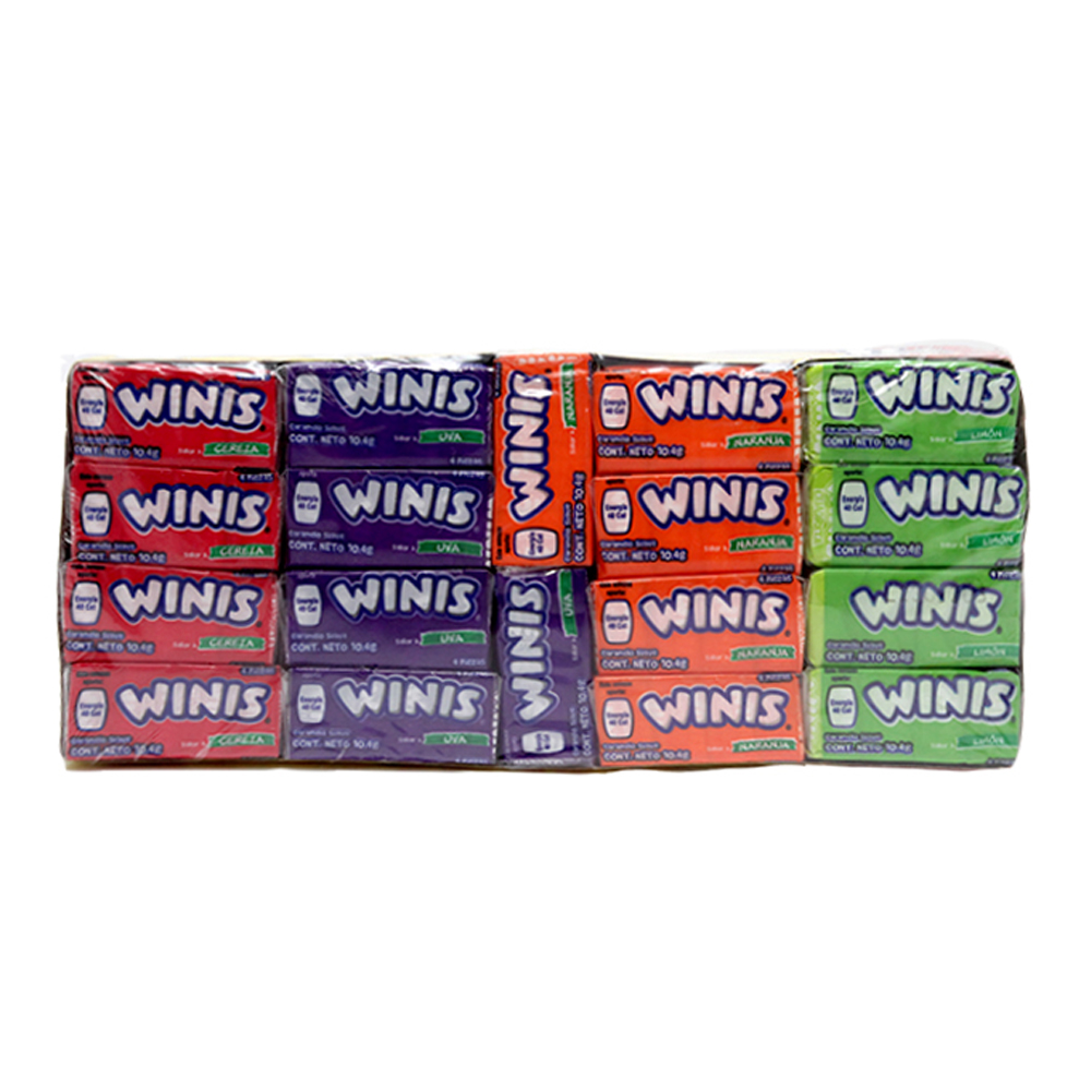 Winis Caramelo Suave Paquete Con 32 Tubos De 4 Pastillas
