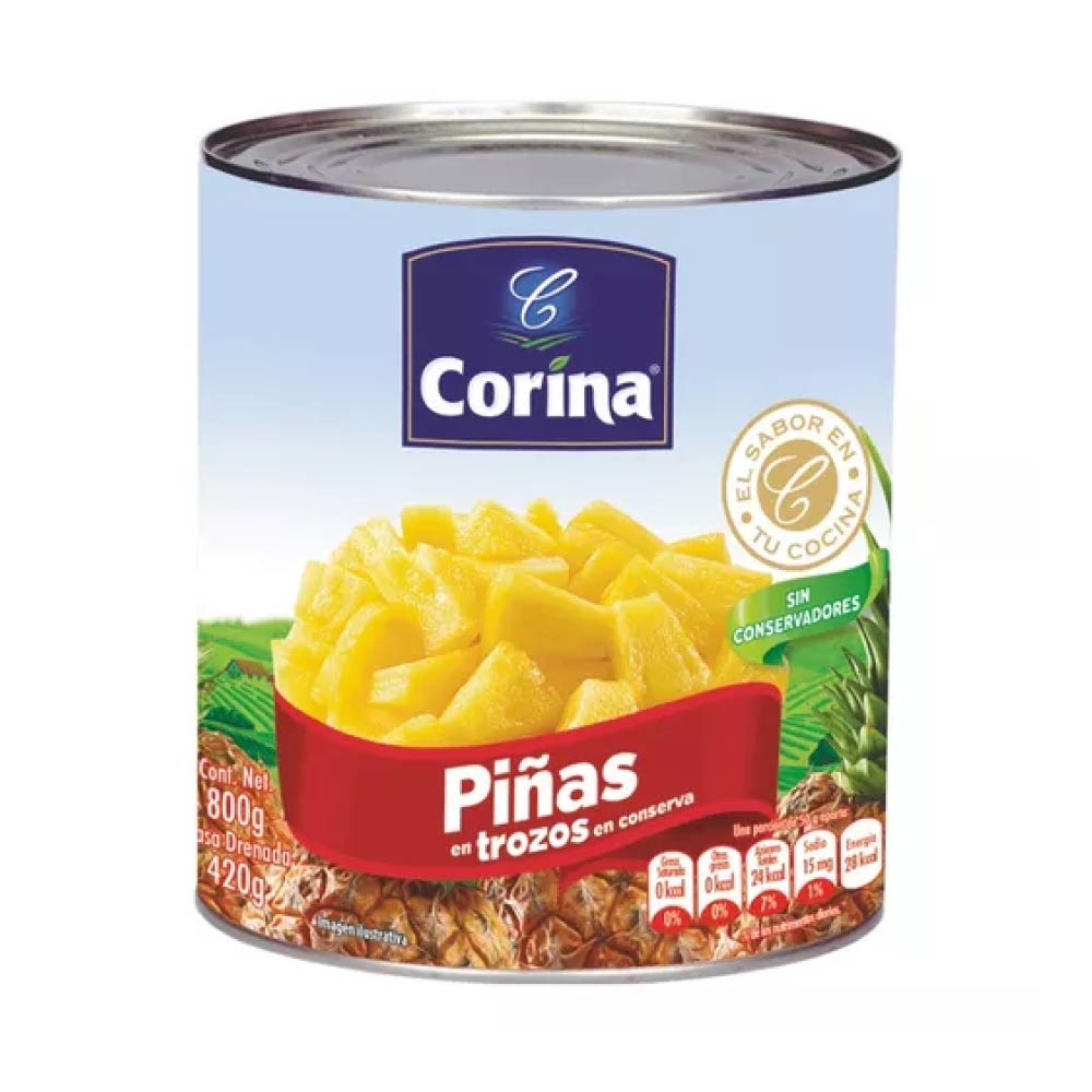 Corina Piña Trozos 800 gr
