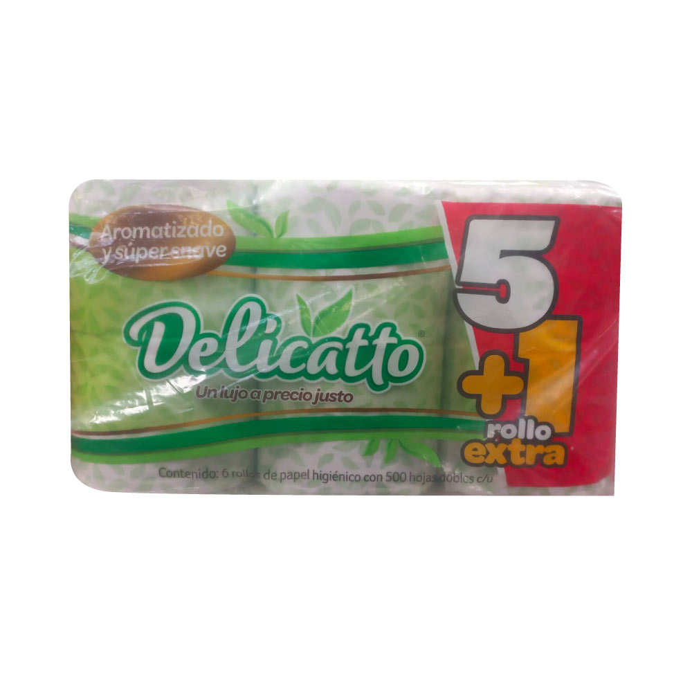 Papel Higiénico Delicatto 6 Rollos de 500 Hojas Dobles