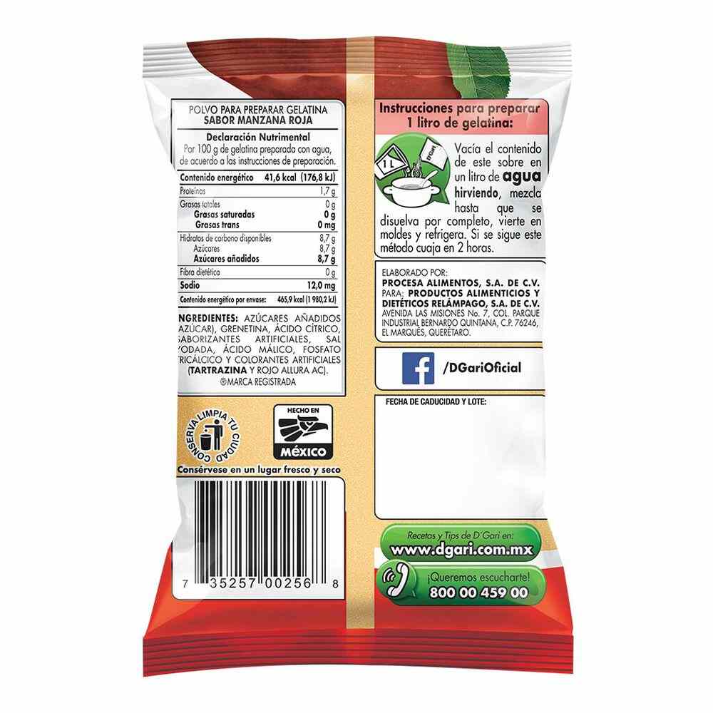 Gelatina DGari Sabor Manzana 120 gr