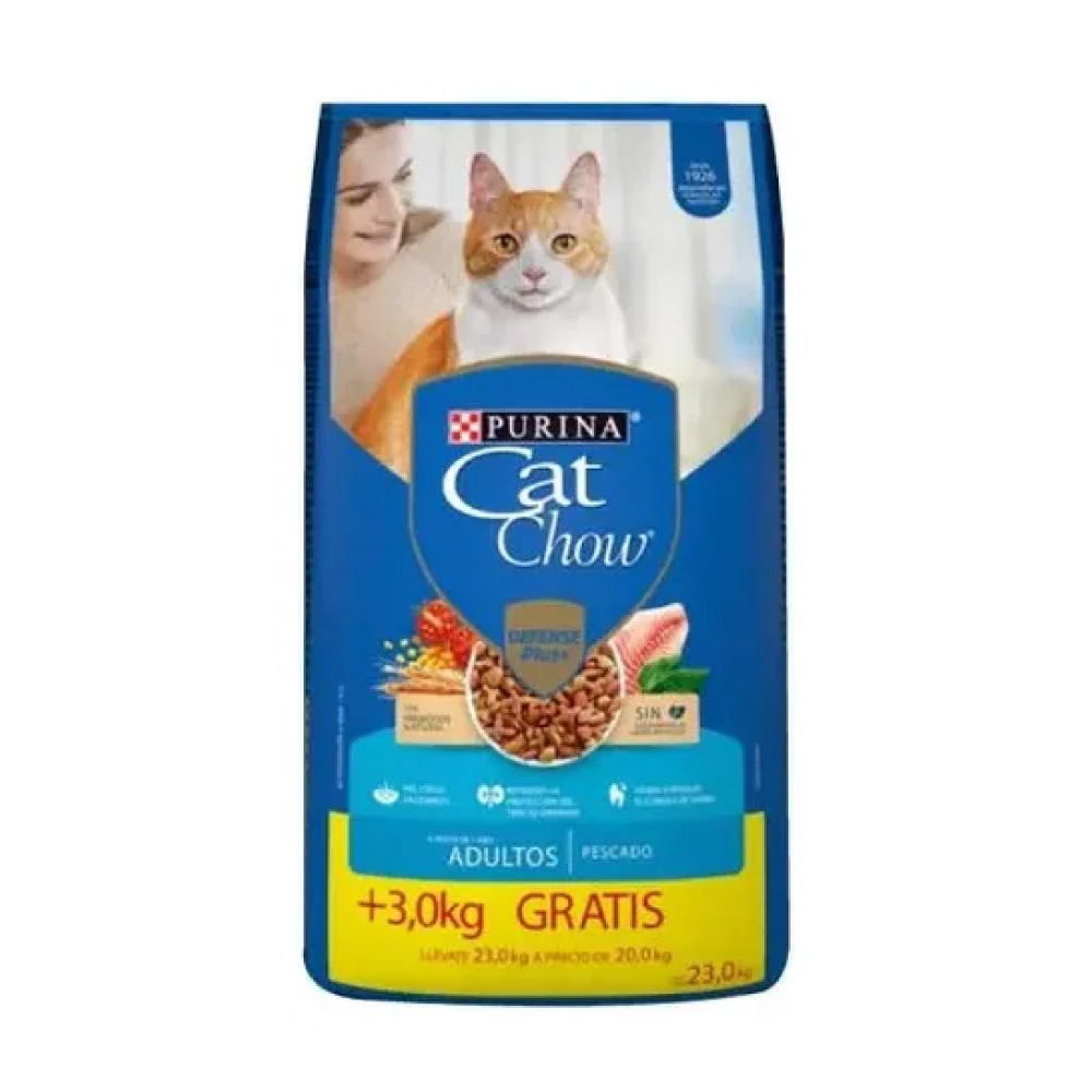 Cat Chow alimento para Gato Adulto Pescado 20+3kg