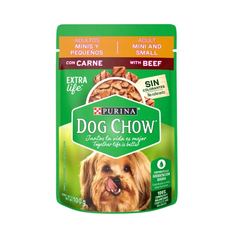 Purina Dog Chow Sabrosobre Adultos Minis Y Pequenos Carne 100 gr