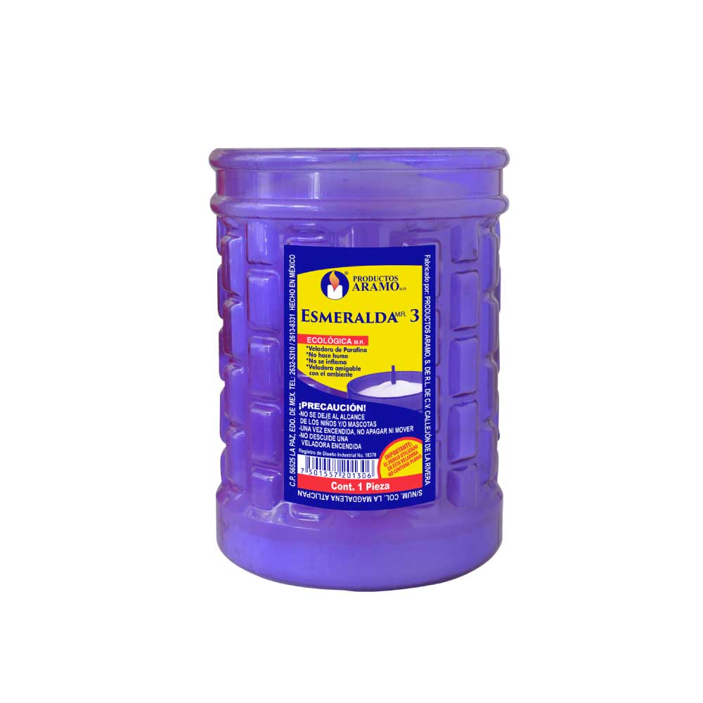 Veladora Ecologica Aramo Plastico Esmeralda del No. 3