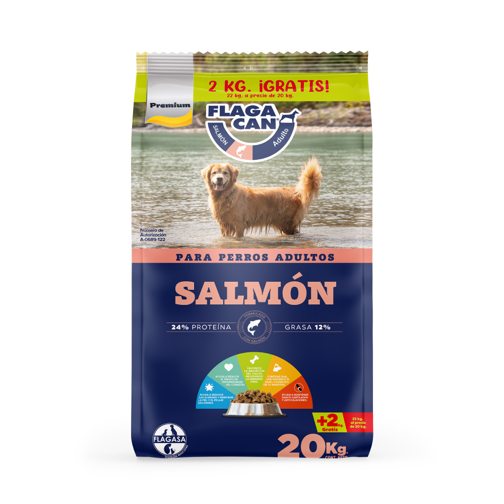 Flagacan Alimento para perro Salmon 22kg