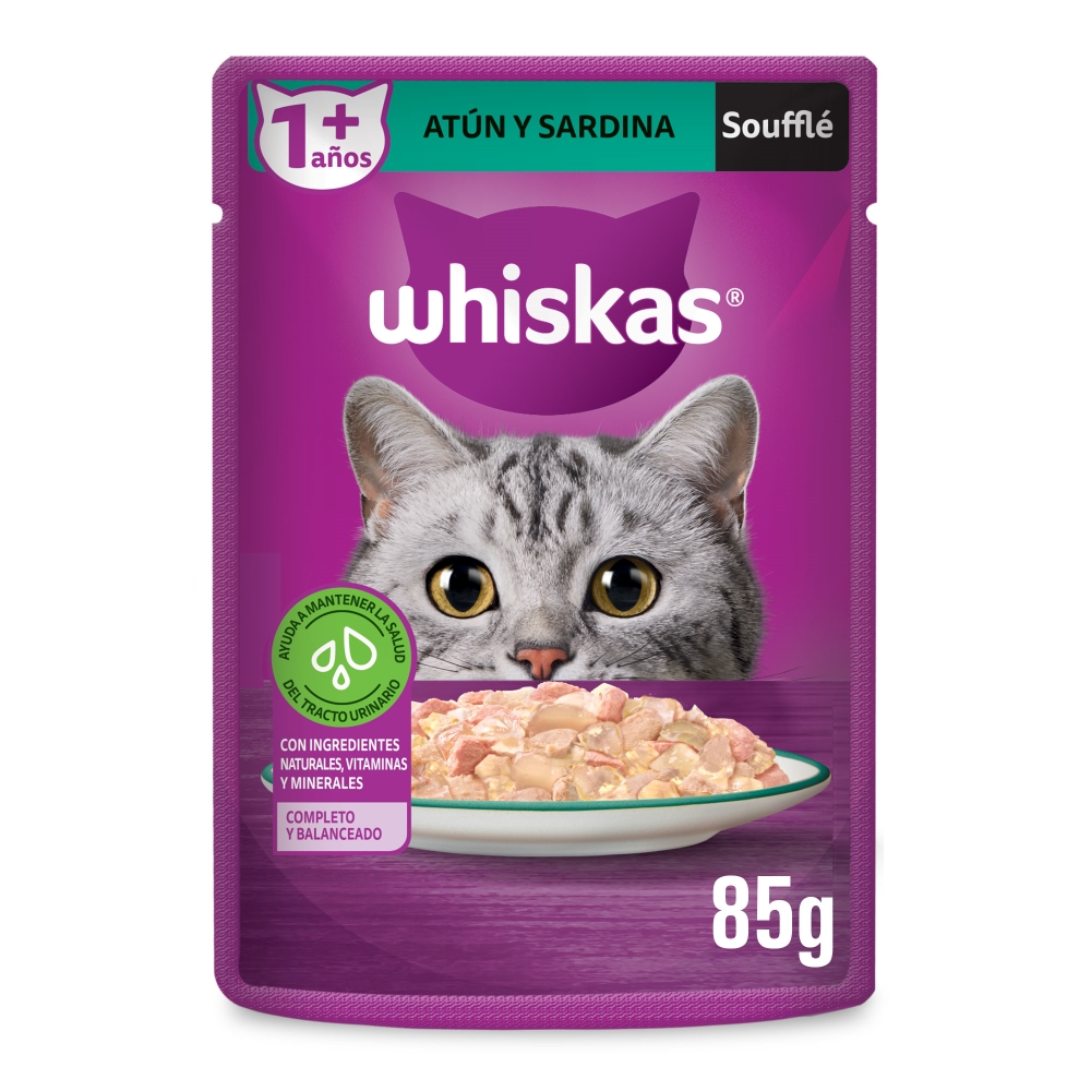 Whiskas Pouch Atun y Sardinas sobre de 85 gr