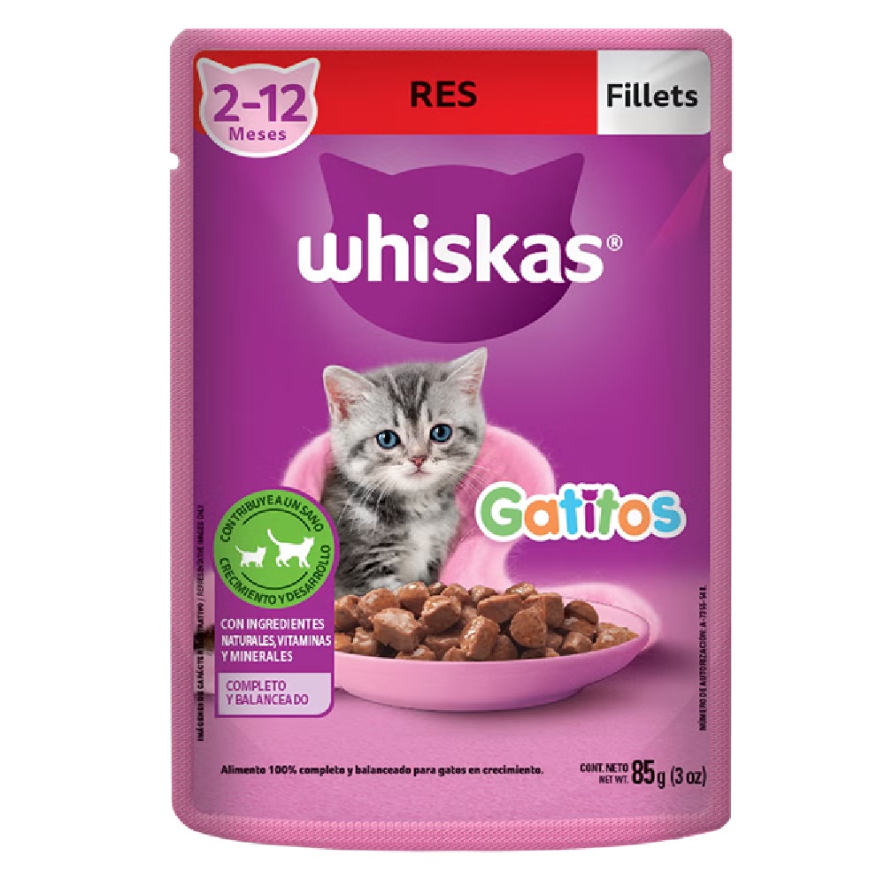 Whiskas Pouch Gatitos Carne sobre de 85 gr