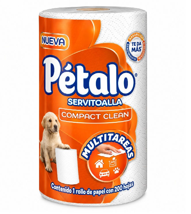 Toalla de Cocina Pétalo Compact Clean 200 Hojas