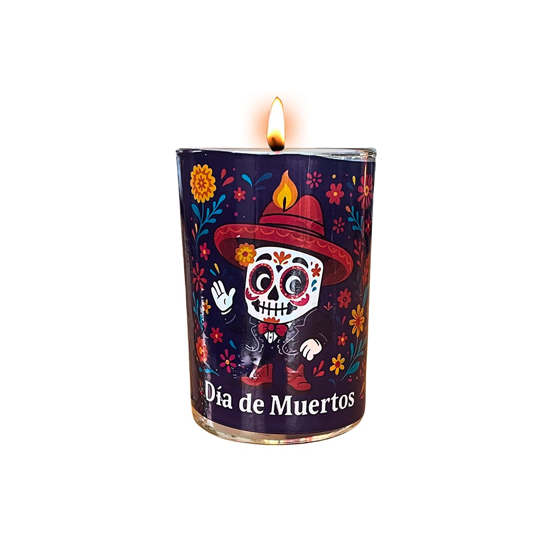 Veladora San Juan Cafetero Dia de Muertos 1 pz.