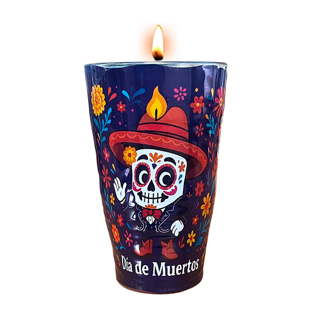 Veladora San Juan Vaso Colosal Día de Muertos 1 pz
