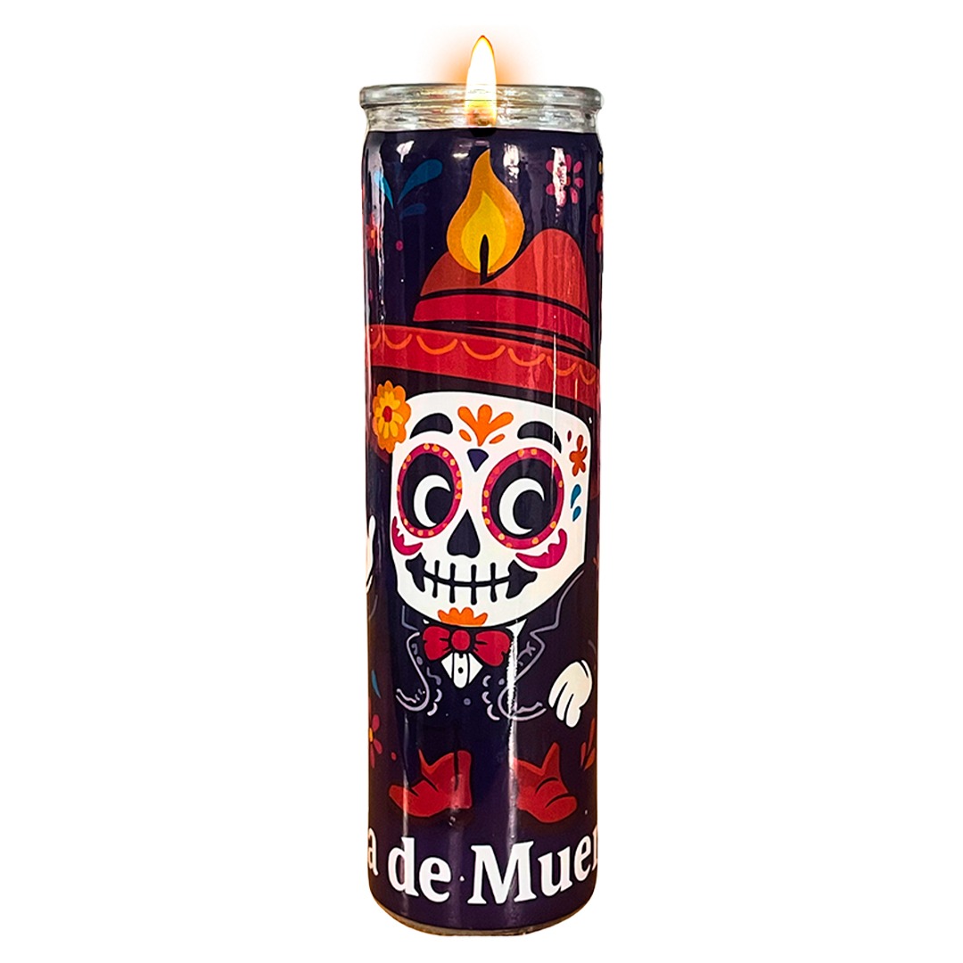 Veladora San Juan Vaso Cien Día de Muertos 1 pz