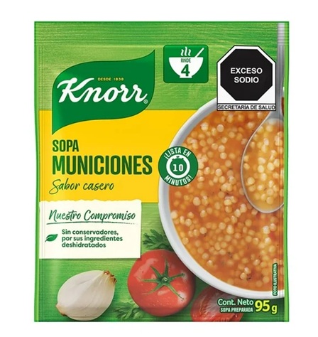 Sopa Instantanea Knorr Municiones 95 gr