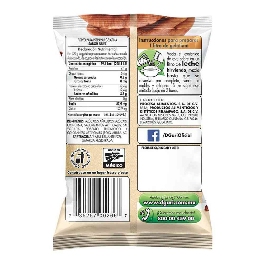 Gelatina DGari Leche Nuez 120 gr