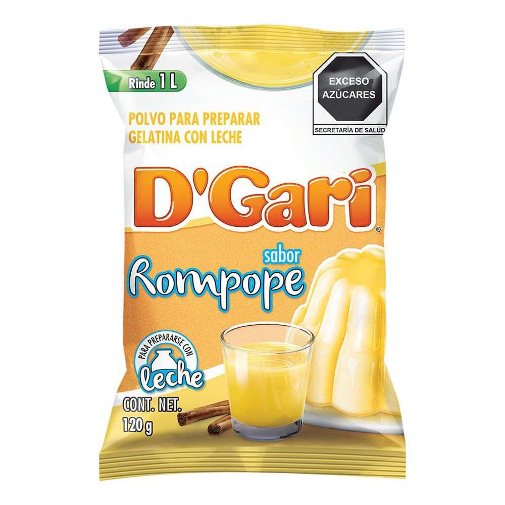 Gelatina DGari Sabor Leche Rompope 120 gr
