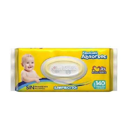 Toallitas Húmedas KleenBebé Absorsec 140 Pzas