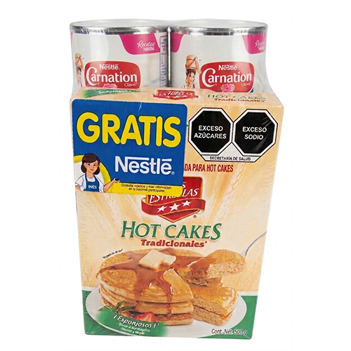 Paquete Leche Evaporada Carnation 8 pz + Harina para Hot Cakes 500 g Gratis