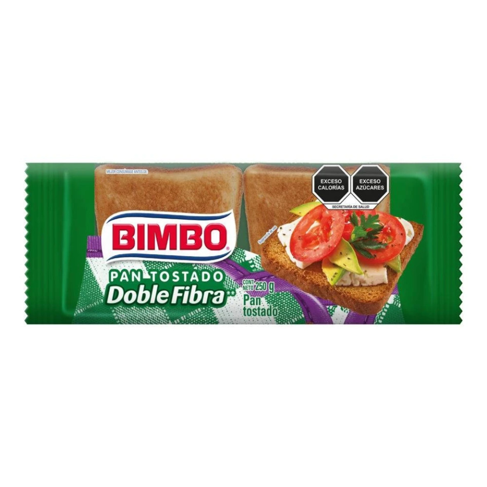 Bimbo Pan Tostado Doble Fibra 250 Gr.