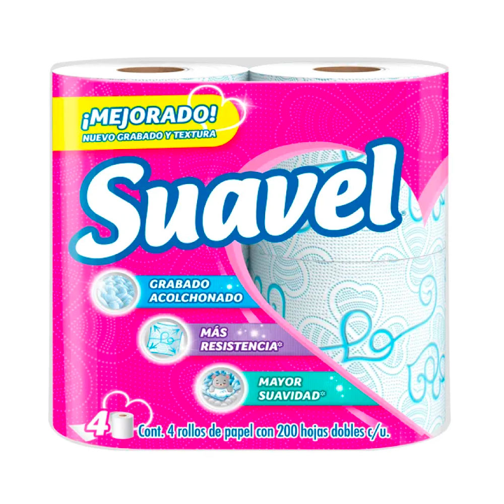Papel Higiénico Suavel 200 12 de  4 pz
