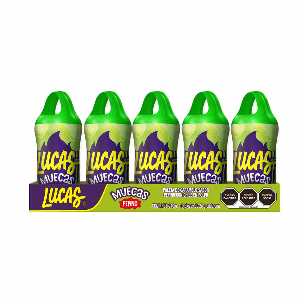 Lucas Muecas Pepino Paleta con chile en polvo 10 pz