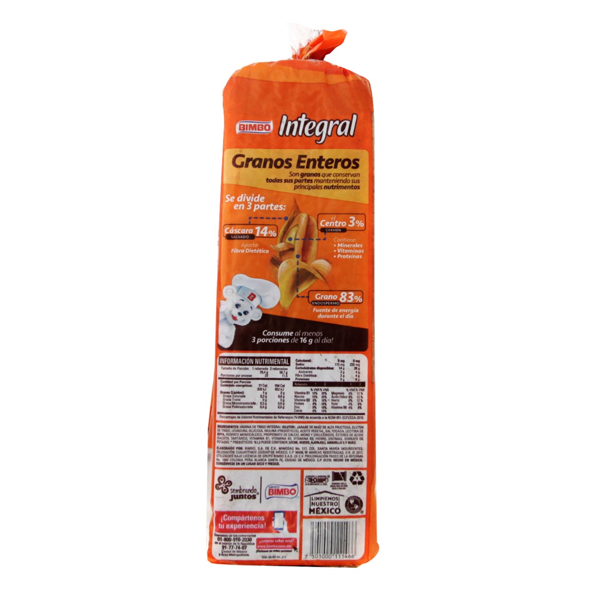 Pan Integral Grande Bimbo 675 Gramos