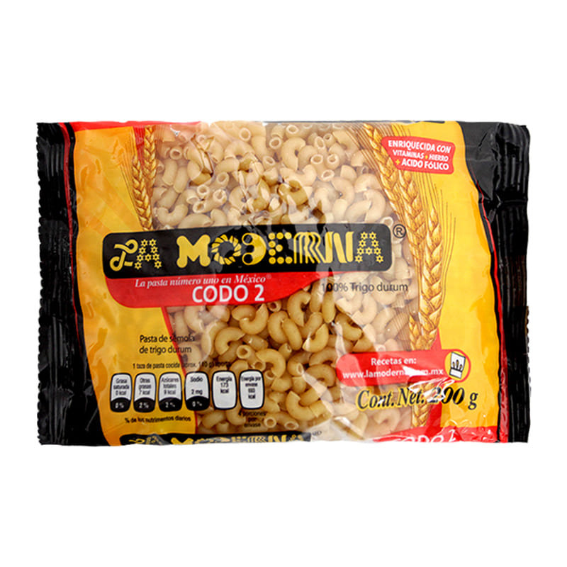 Pasta para Sopa La Moderna Codo #2 200 Gramos