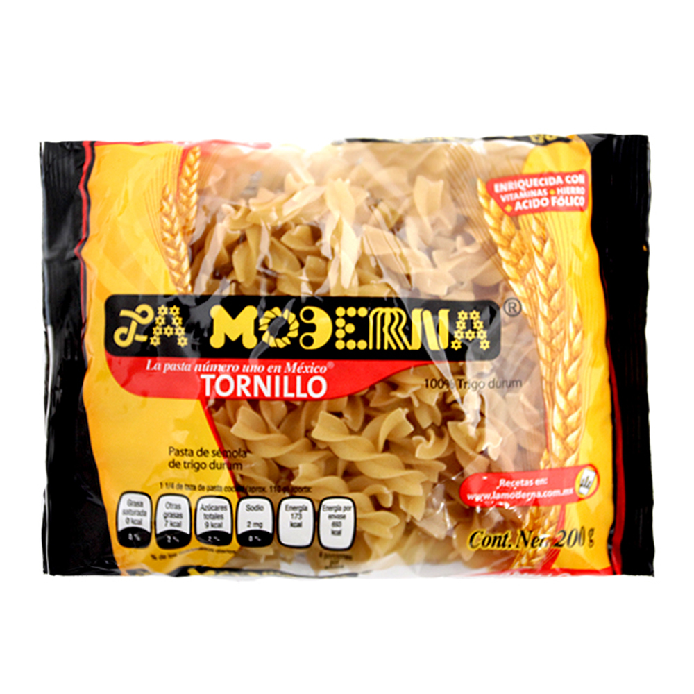 Pasta para Sopa La Moderna Tornillo 200 Gramos