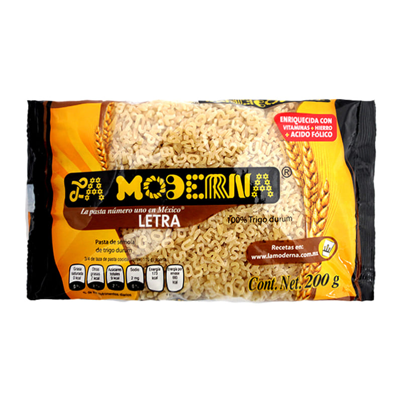 Pasta para Sopa La Moderna Letra 200 Gramos