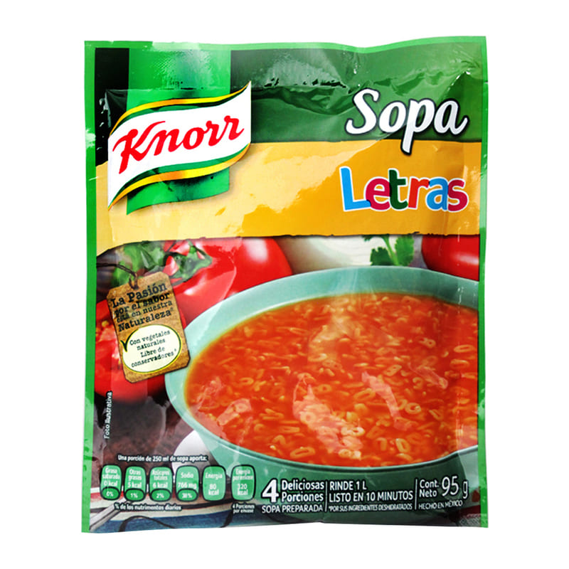 Sopa Instantánea Knorr Letras 95 gr