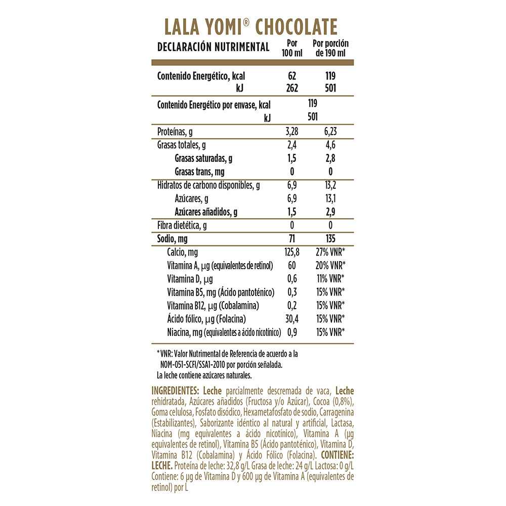 Yomi Lala Tetra Chocolate 27 de 190 Ml