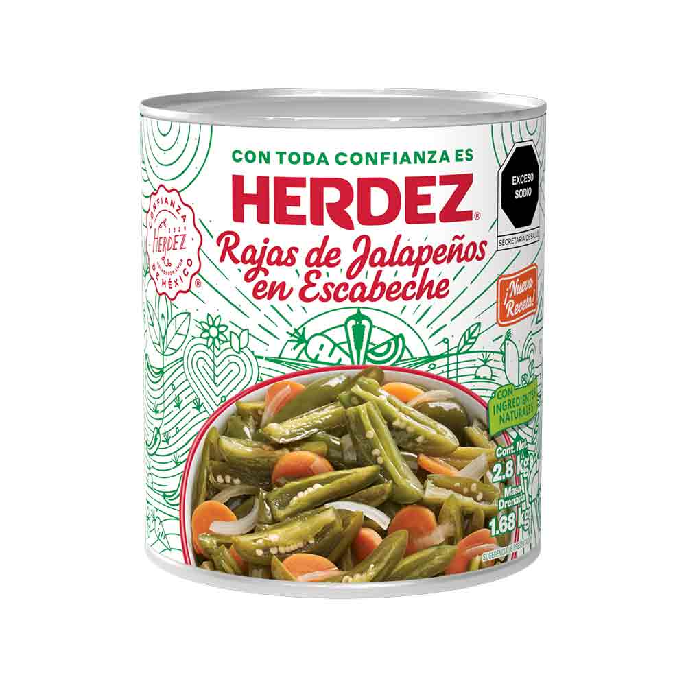 Herdez Chile Jalapeño En Rajas 6 de 2.8 kg