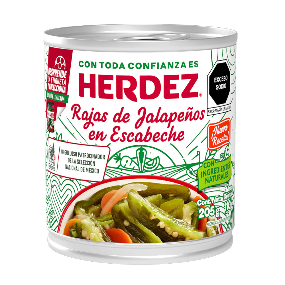 Chiles en Conserva Herdez Jalapeños en Rajas en Escabeche 205 g