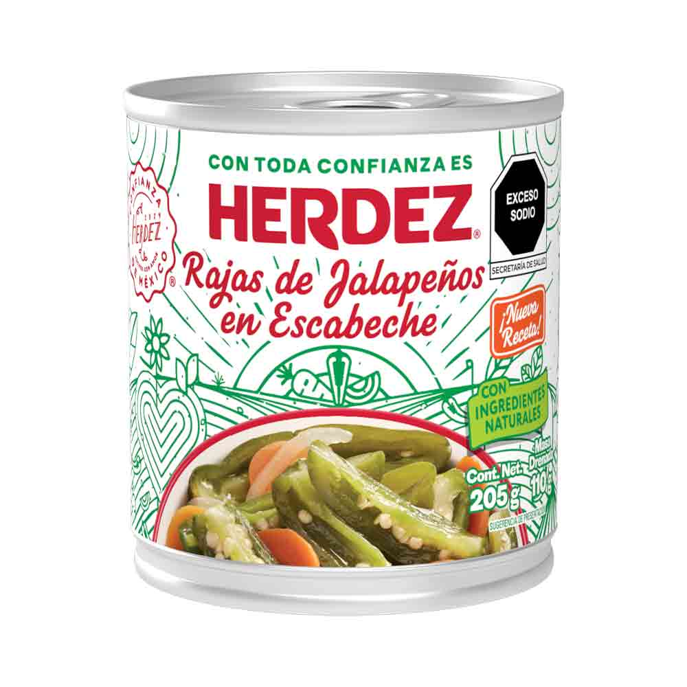 Herdez  Jalapeños Rajas En Escabeche 24 de 205 Gr