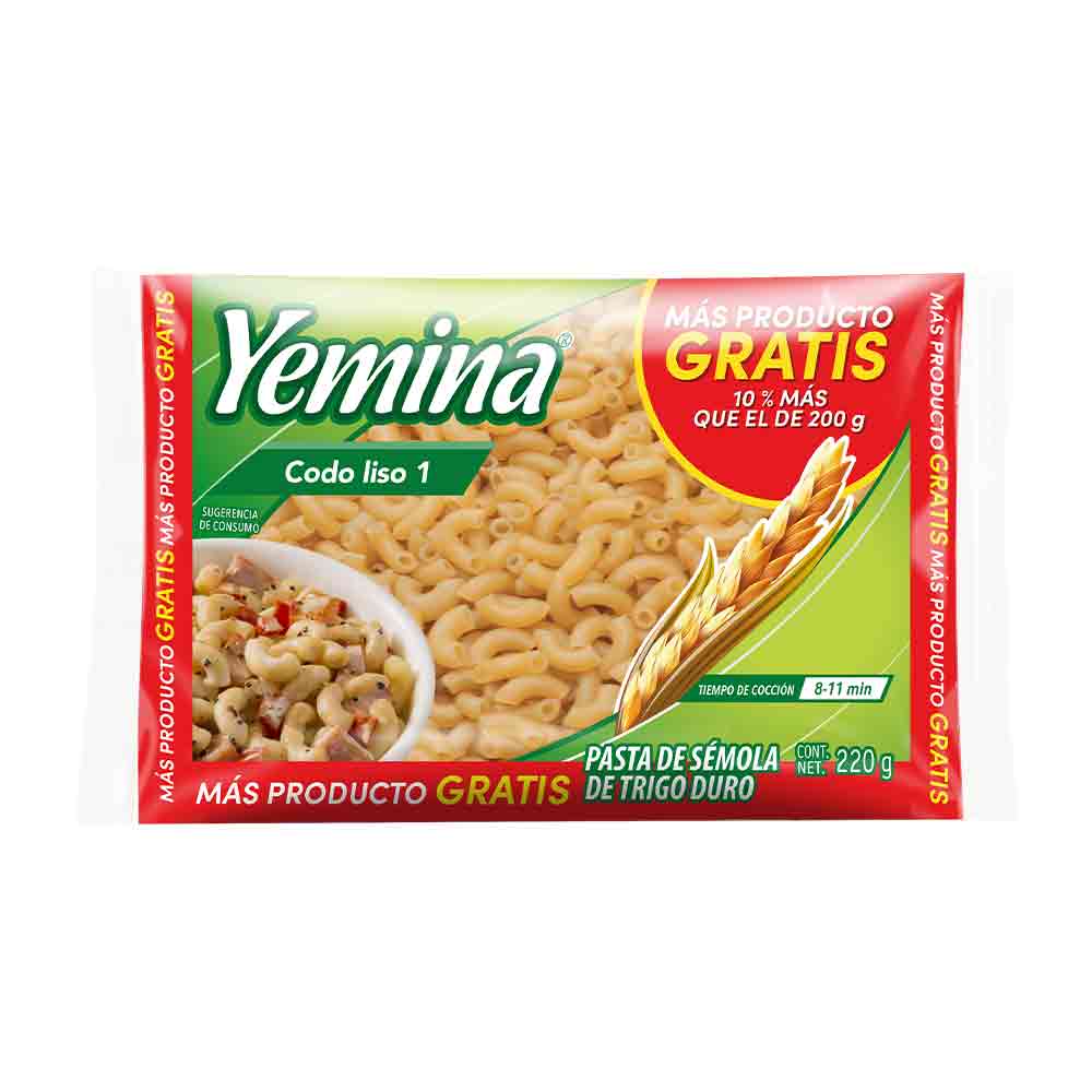Sopa de pasta Yemina Codo Liso 1 220 g