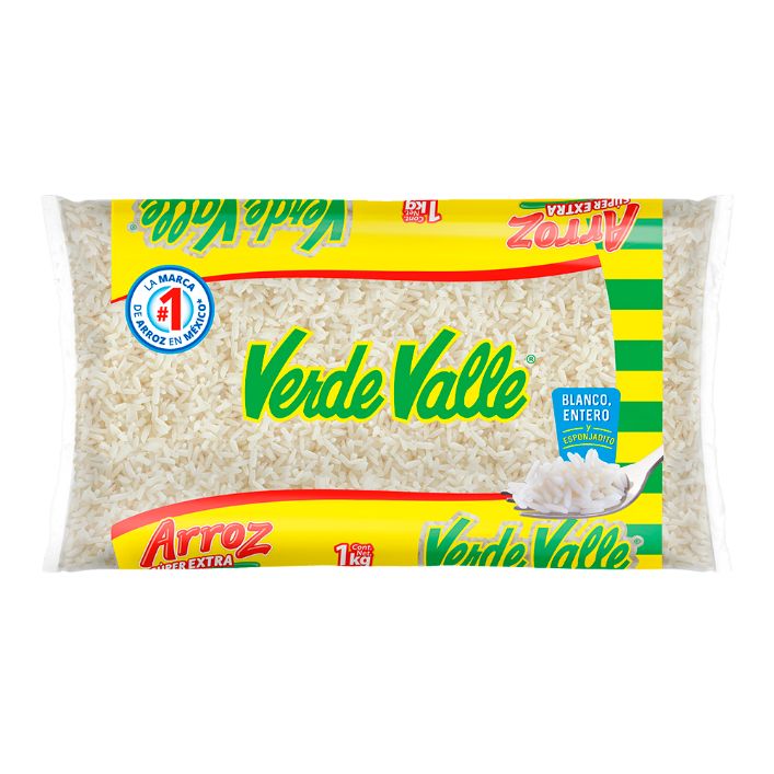 Arroz Verde Valle Súper Extra Bolsa 1 Kilogramo