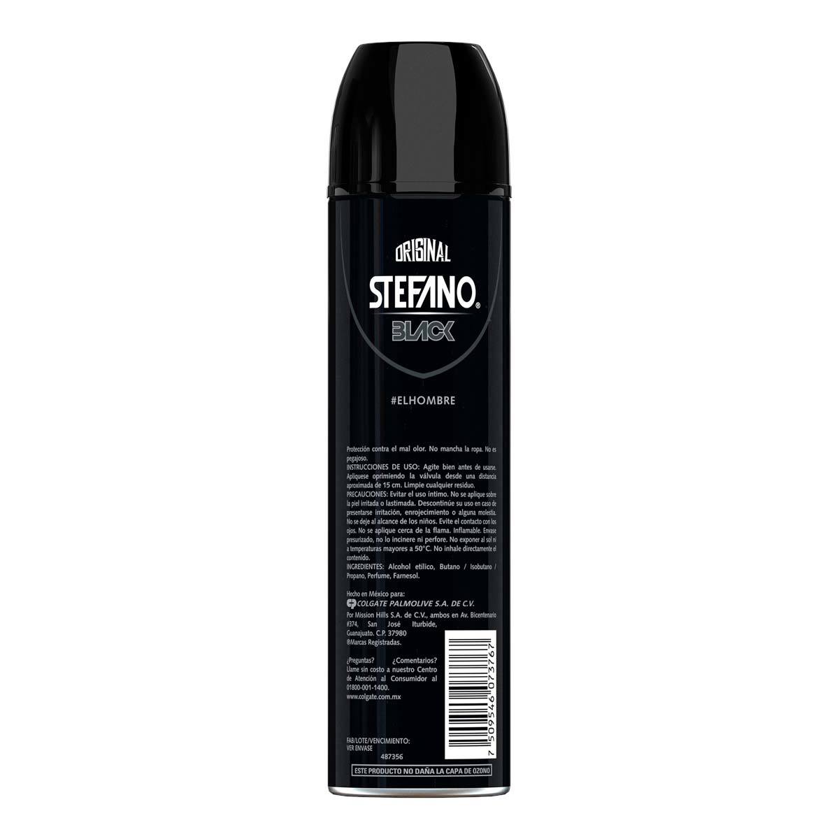 Desodorante Stefano Black en Aerosol de 159 ml