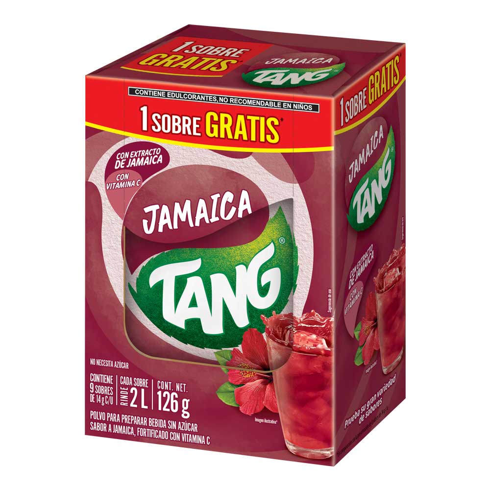 Polvo Para Preparar Bebida Tang Sabor Jamaica Paquete con 8 Sobres