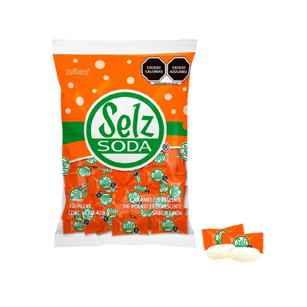 Caramelo Relleno Selz Soda Con 100 piezas