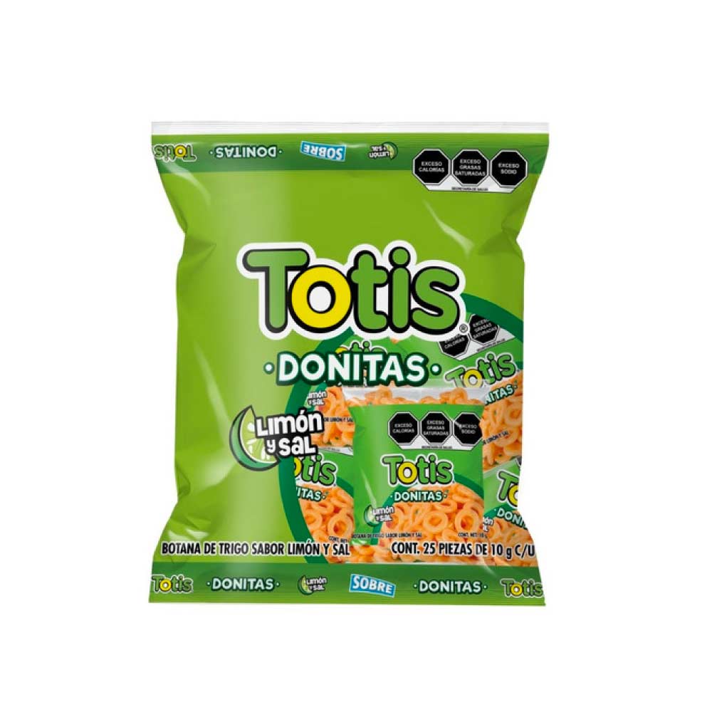 Frituras Totis Donitas Sal y Limón 25 pz de 10 g