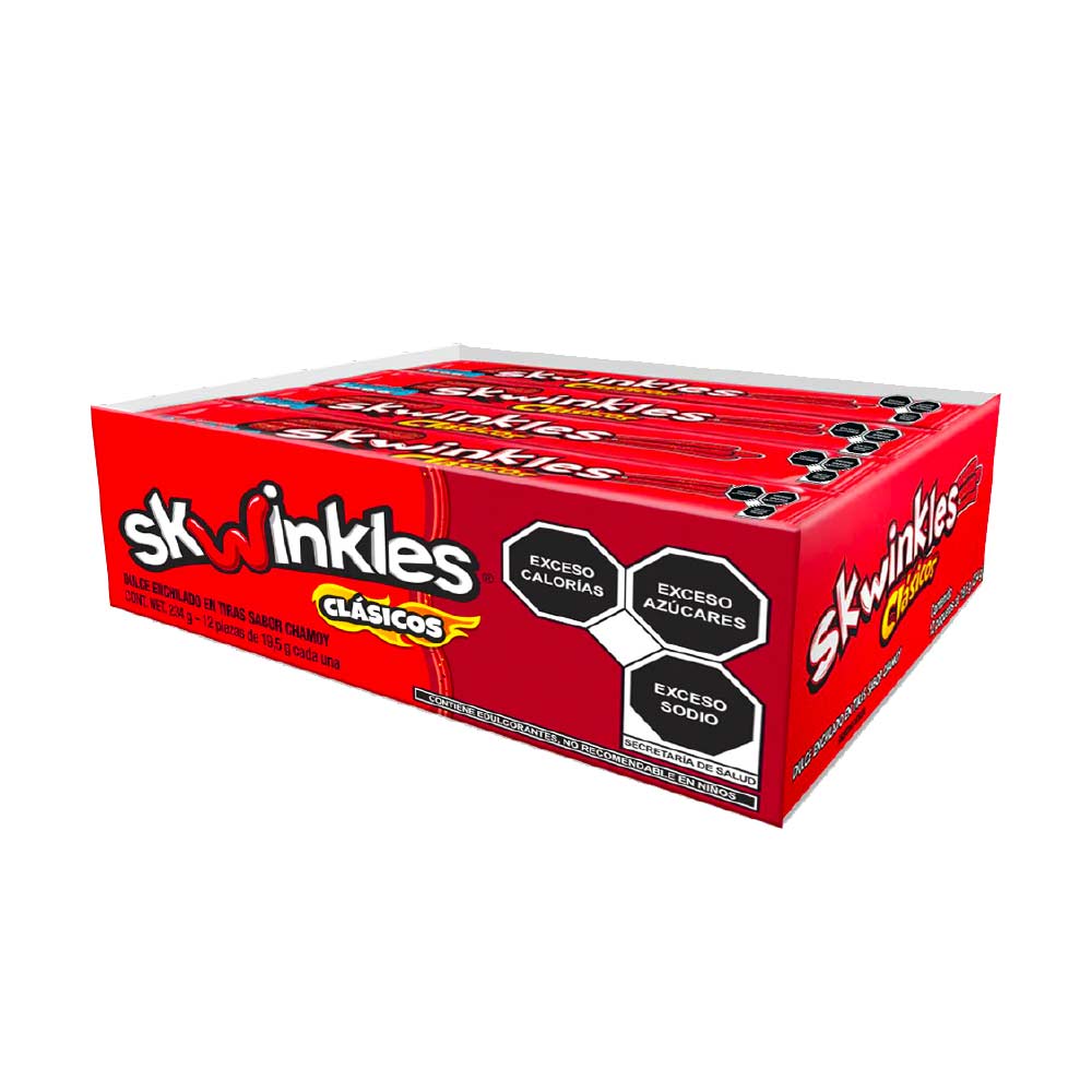 Paquete Skwinkles Goma Chamoy Con 12 Piezas De 19 gr