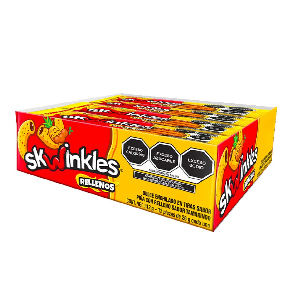 Paquete Skwinkles Rellenos Pina Tamarindo Con 12 Piezas De 26 gr