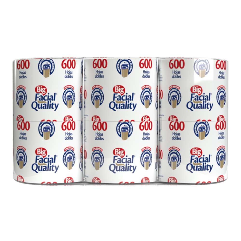 Papel Higiénico Big Qlty 600 Hojas 6 Rollos