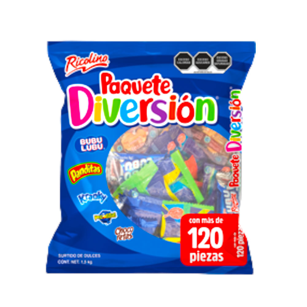 Paquete Ricolino Diversion Dulces Surtidos Bolsa 1.38 Kilo