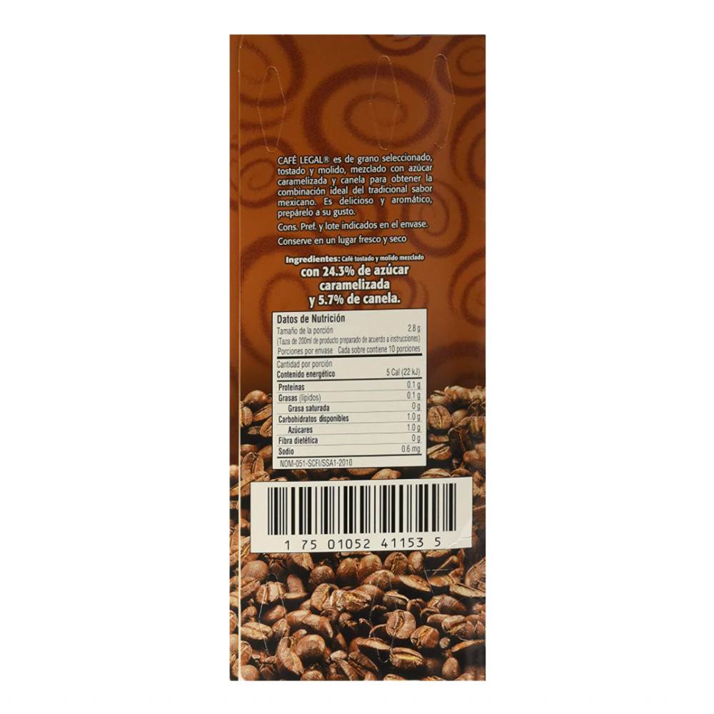 Legal Cafe Molido Exh Canela 4/30/28 Gr(C)