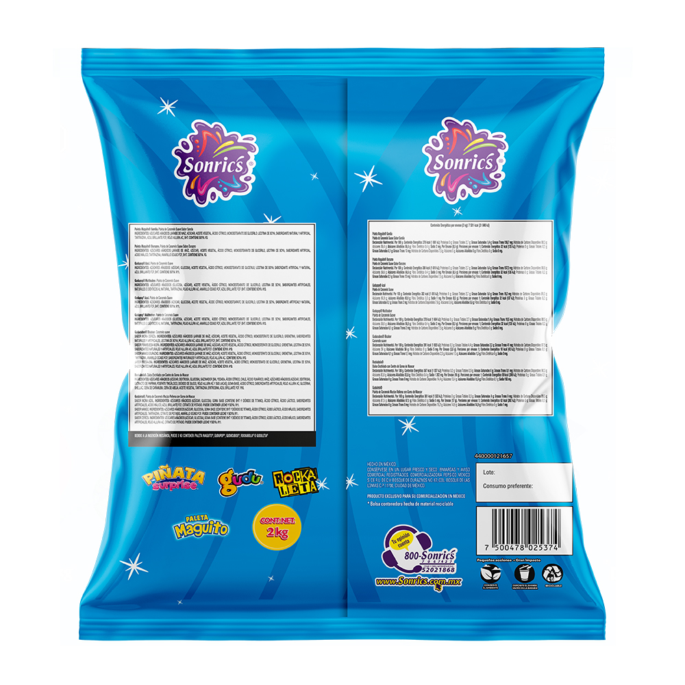 Pinata Surprice Sonrics Dulces Surtidos Bolsa 2.27 Kilo