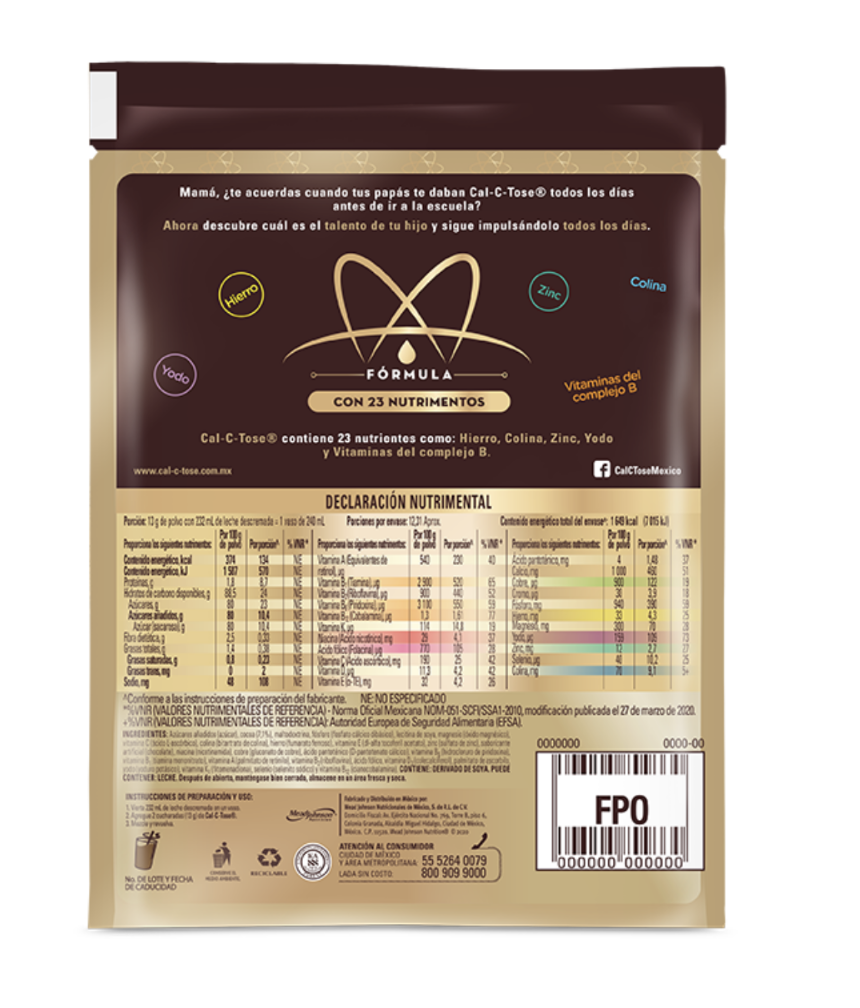 Chocolate en Polvo Cal-C-Tose 160 g Bolsa