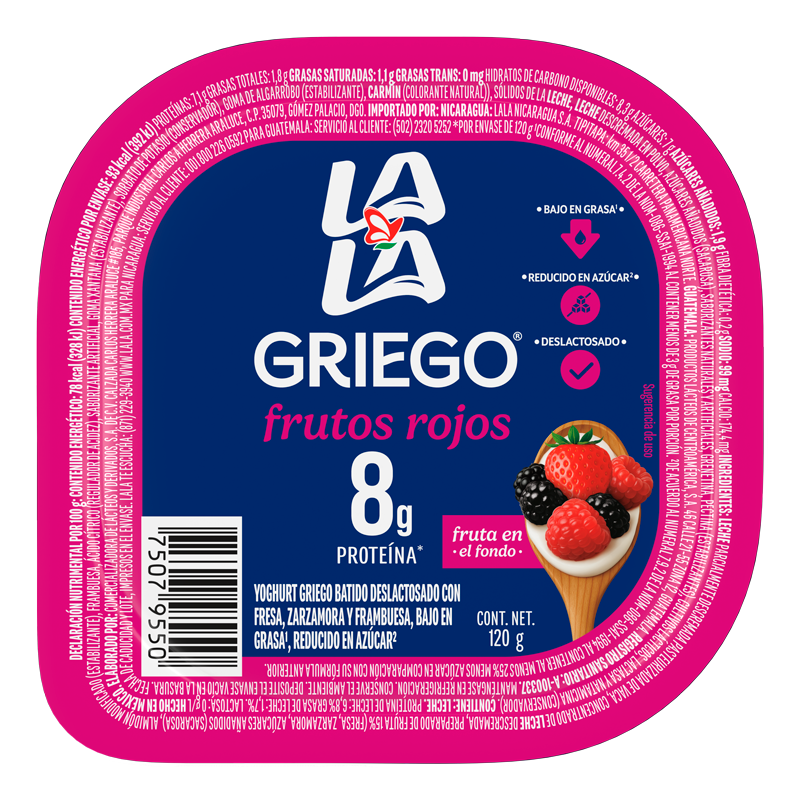 Yogur Lala Batido Griego Frutos Rojos 120 g