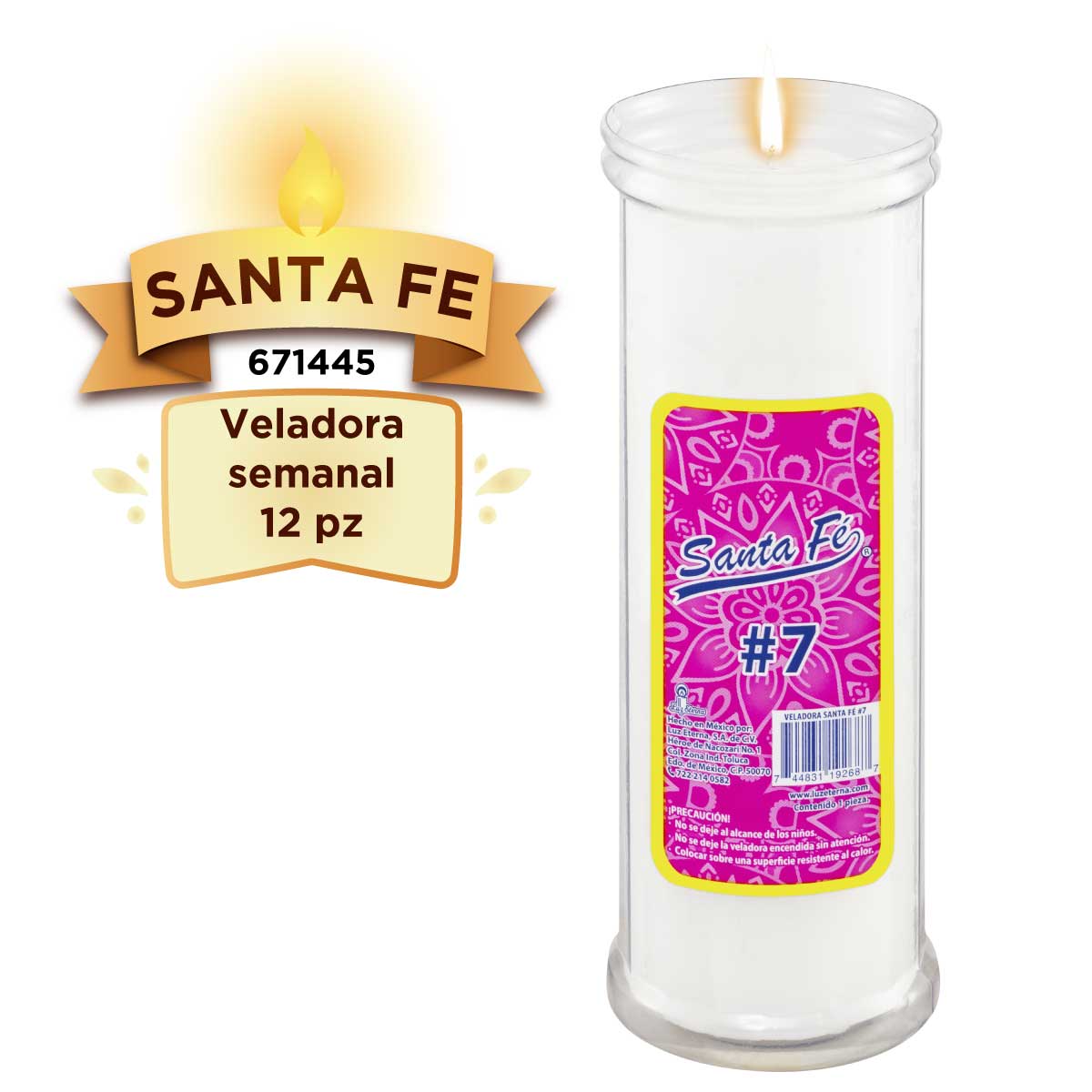 Veladora Santa Fe Ecológica 1 pz
