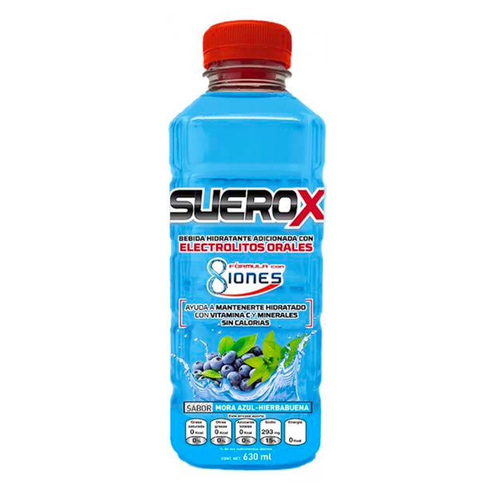 Suerox Suero Adulto 8 Iones Mora Azul 12/630 Ml